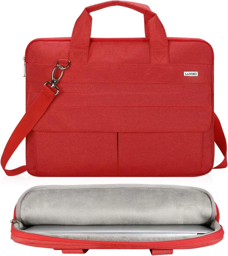 Laptop Carry Case with Shoulder Strap, Red - For Laptops up to 15.6"