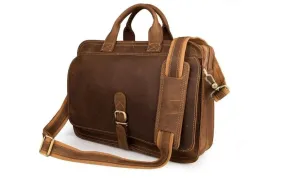 Large Distressed Brown Leather Laptop Bags