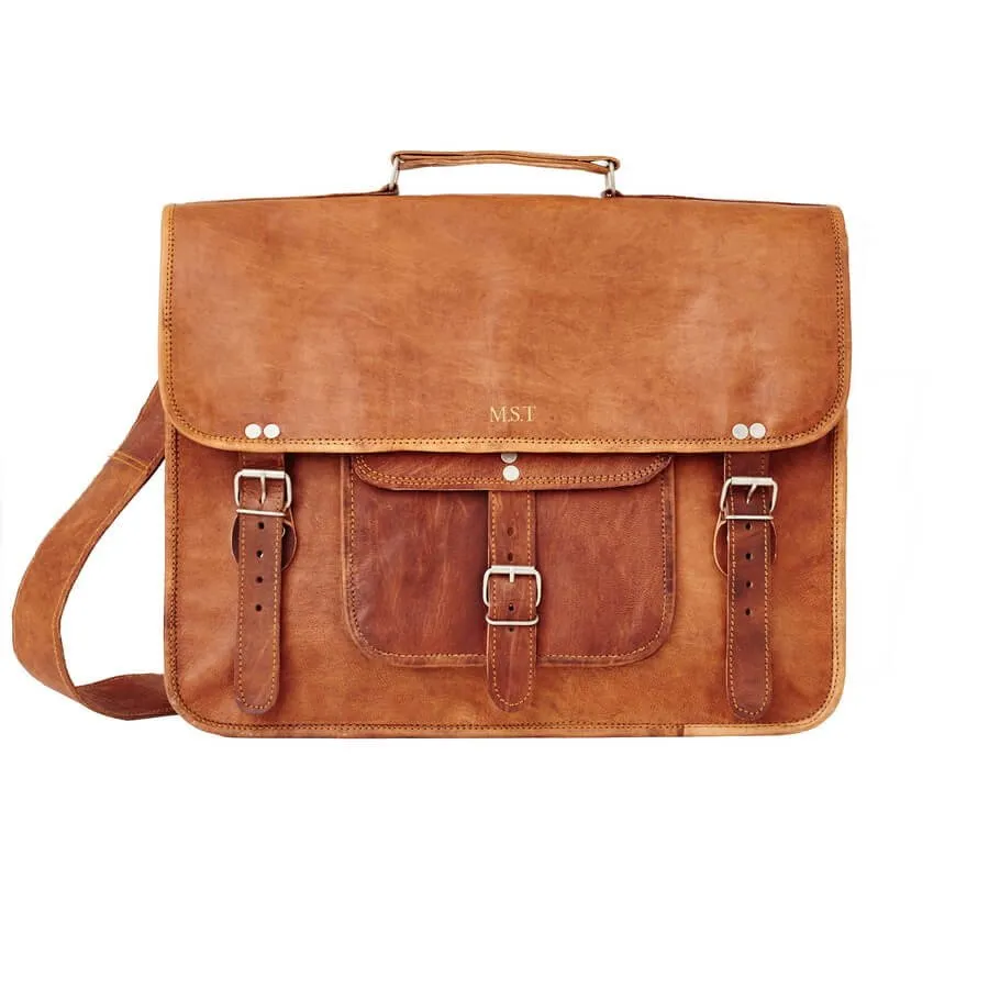 Large Men's Classic Leather Satchel