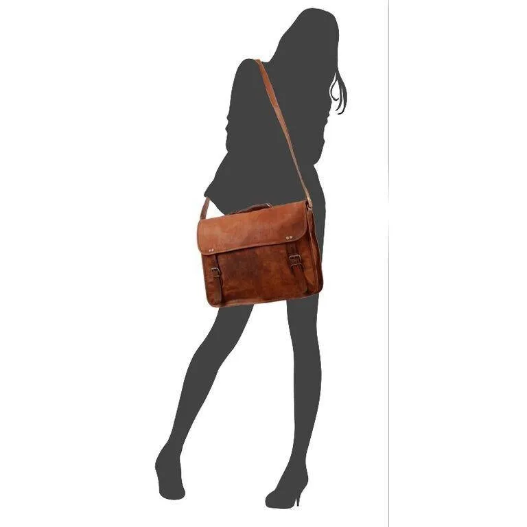 Leather Medium Laptop Bag with Handle