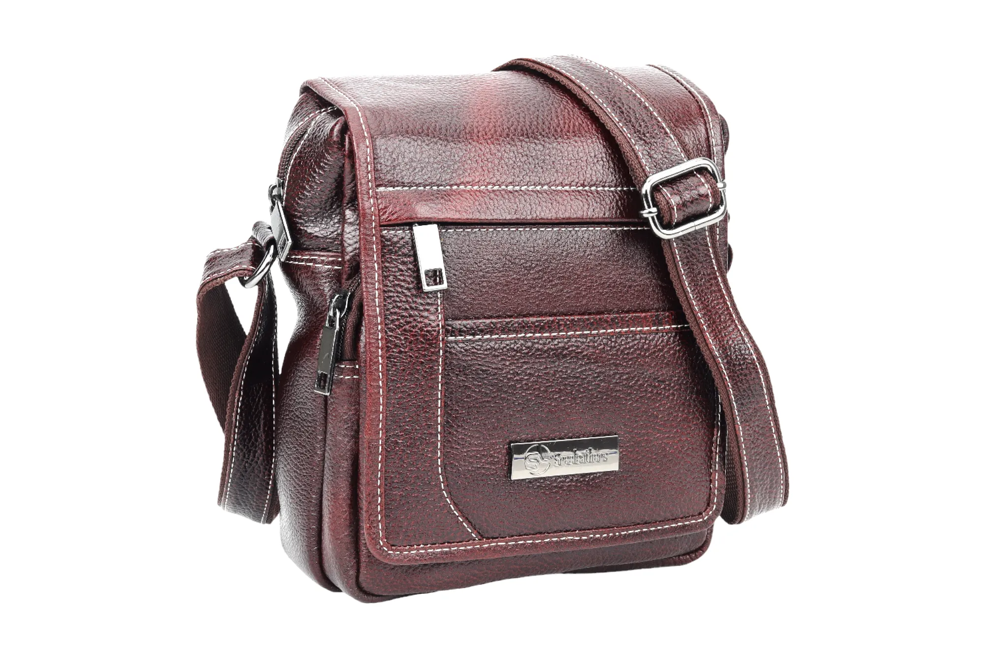 Leather Messenger Bag 90406 (Brown)