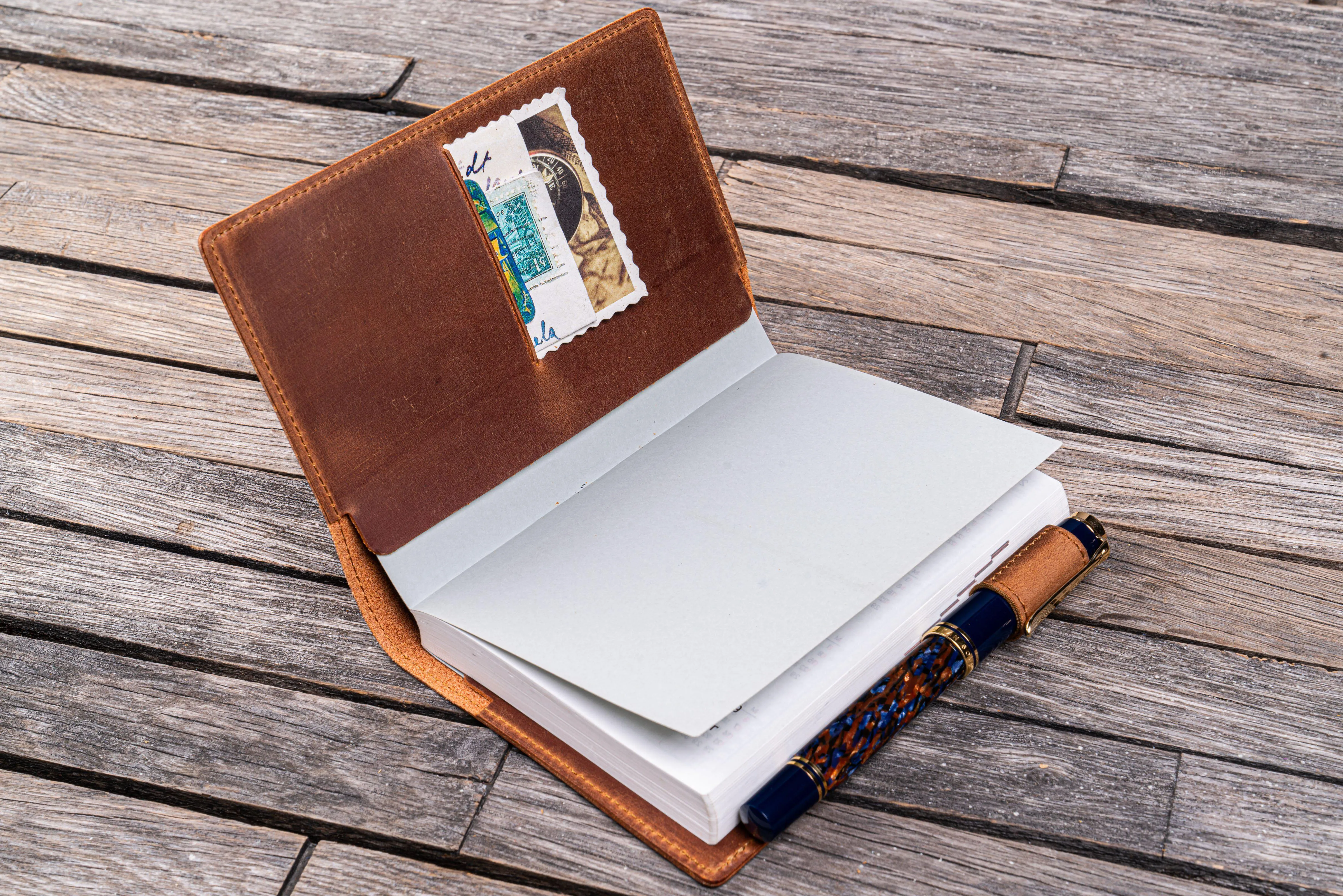 Leather Slim A6 Notebook / Planner Cover - Crazy Horse Tan