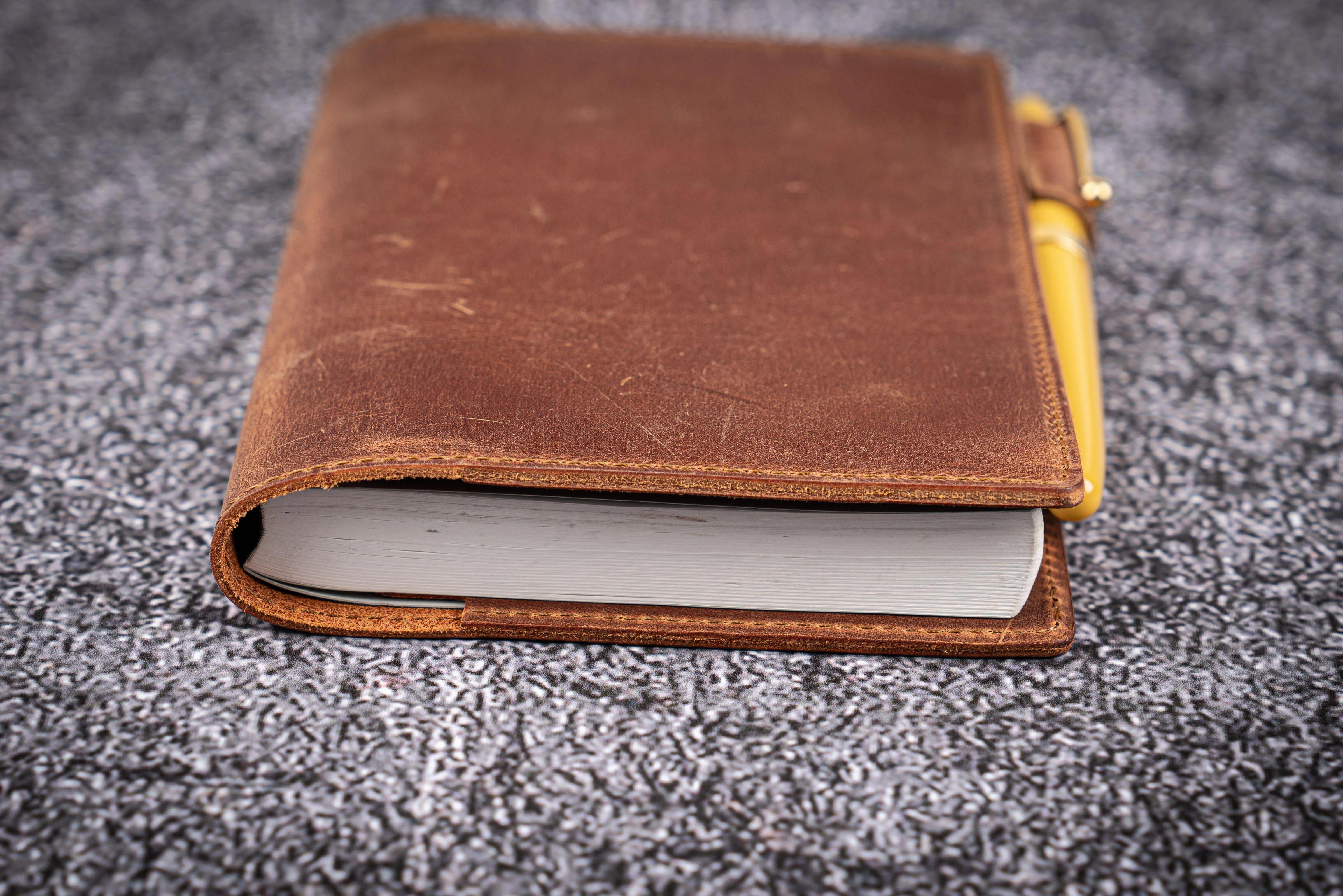 Leather Slim A6 Notebook / Planner Cover - Crazy Horse Tan