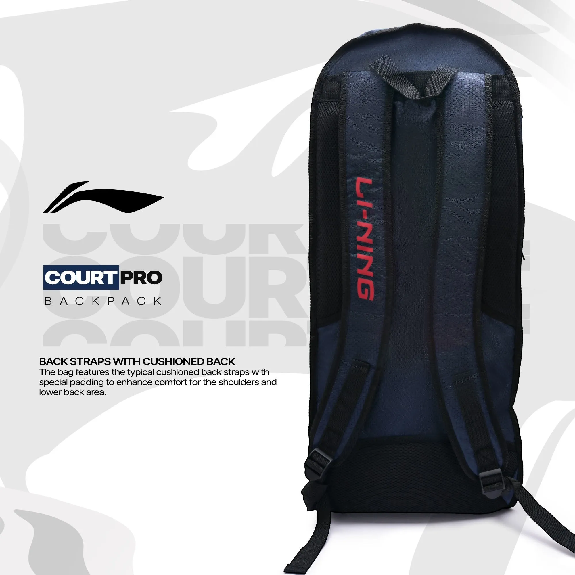 Li-Ning Court Pro Backpack Badminton Kit Bag (Navy) (Size - L/50 L)