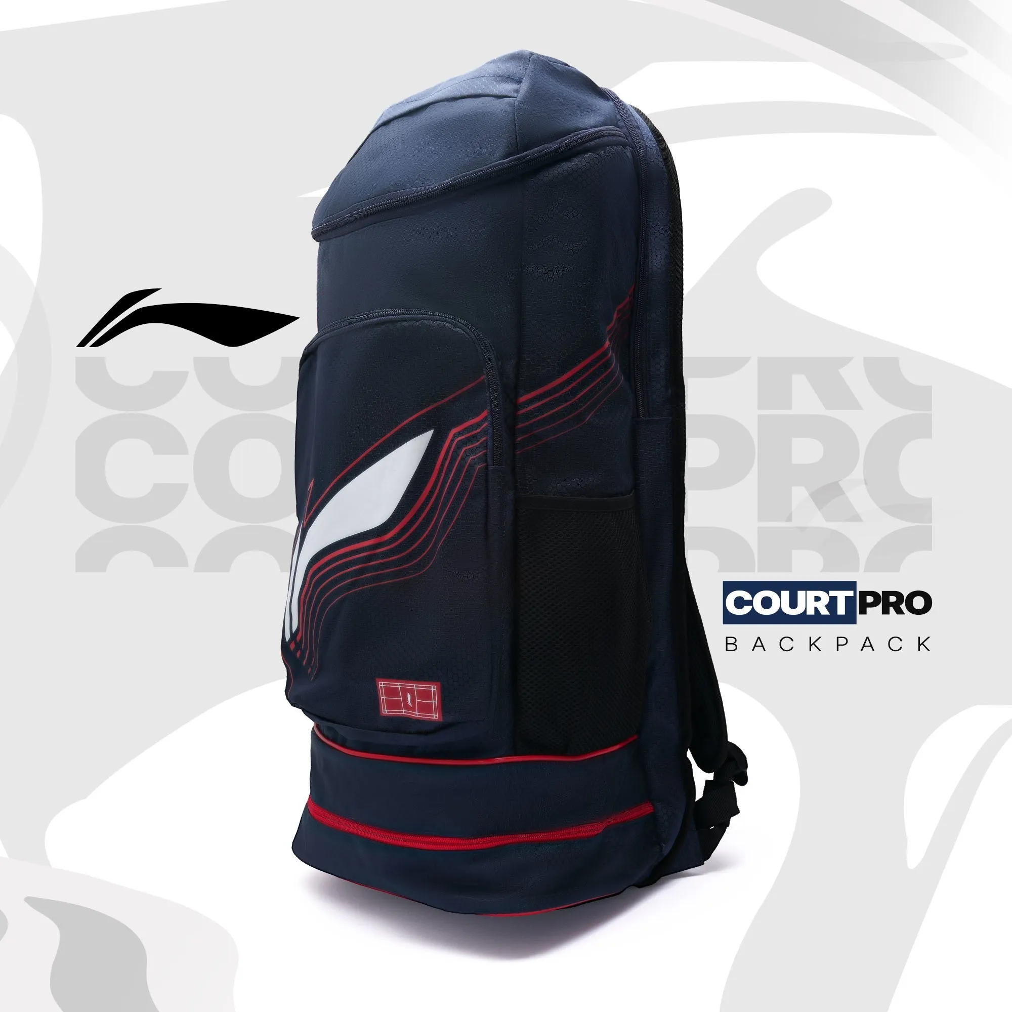 Li-Ning Court Pro Backpack Badminton Kit Bag (Navy) (Size - L/50 L)