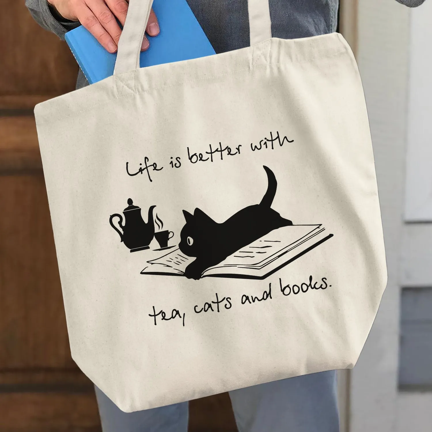 Life Is Better With Tea, Cats And Books Book Lovers Gift TBW35