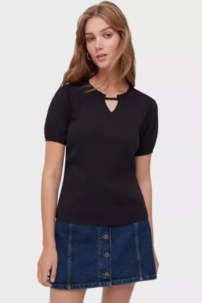 Lost Black Short Sleeve Top