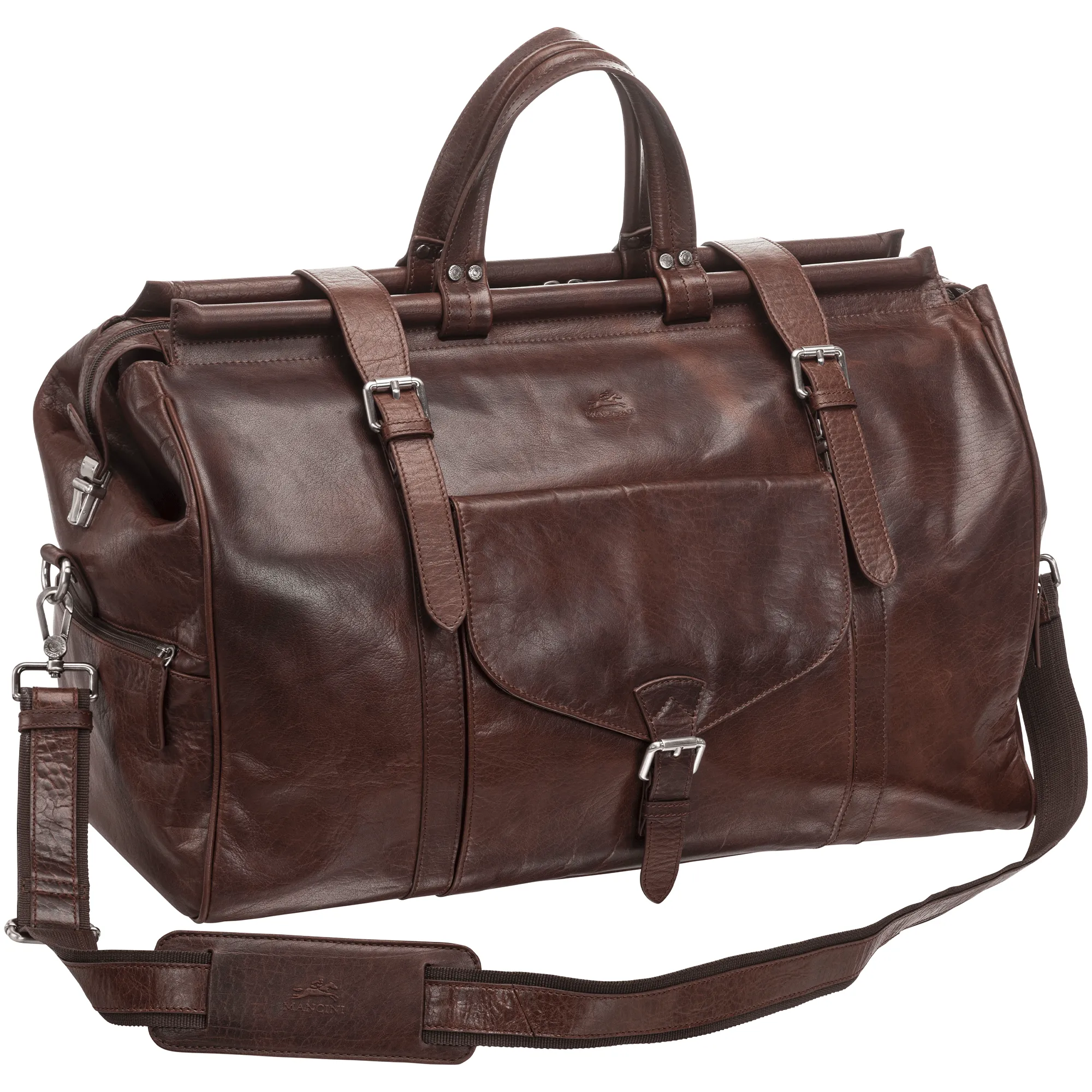 Mancini Leather Buffalo Dowel Rod Carry-on Duffle Bag