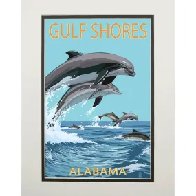 MATTED PRINTS - Gulf Shores, Alabama, Dolphins Jumping