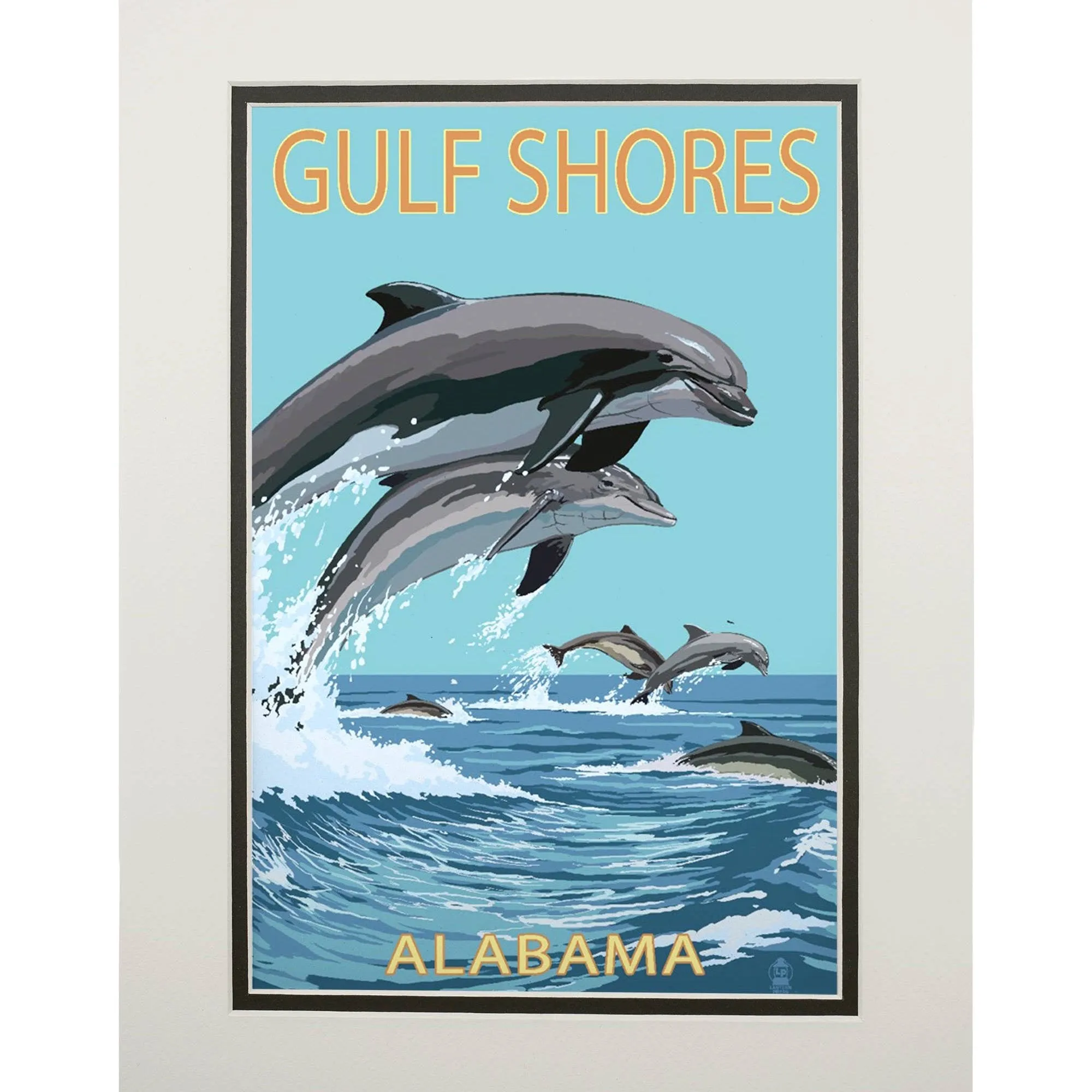 MATTED PRINTS - Gulf Shores, Alabama, Dolphins Jumping