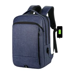 Men Nylon Large Capacity 14 Inch Laptop Bag Multi-layers Business Casual Travel Backpack With USB Charging