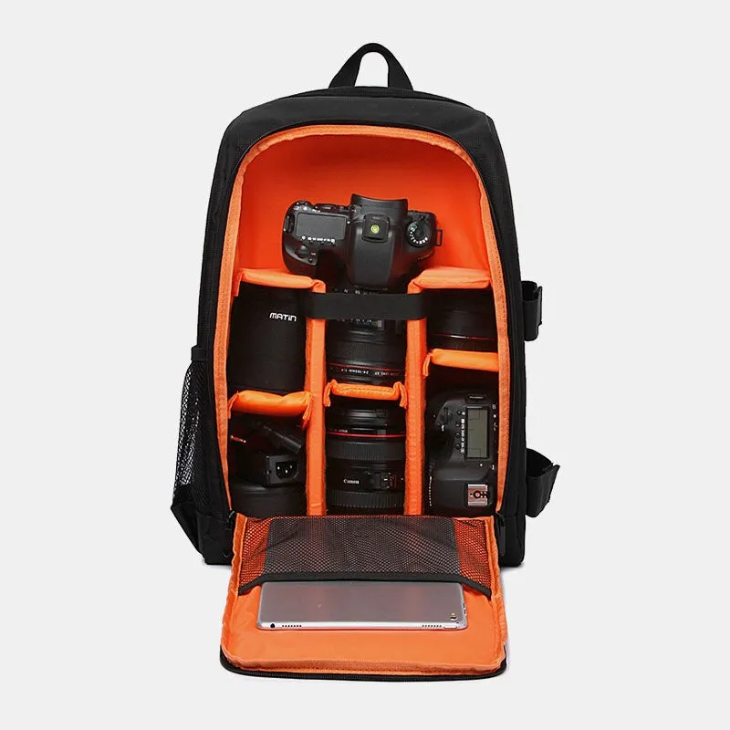 Men Nylon Waterproof Solid Color Large Capacity Camera Equipment Laptop Camera Bag Backpack