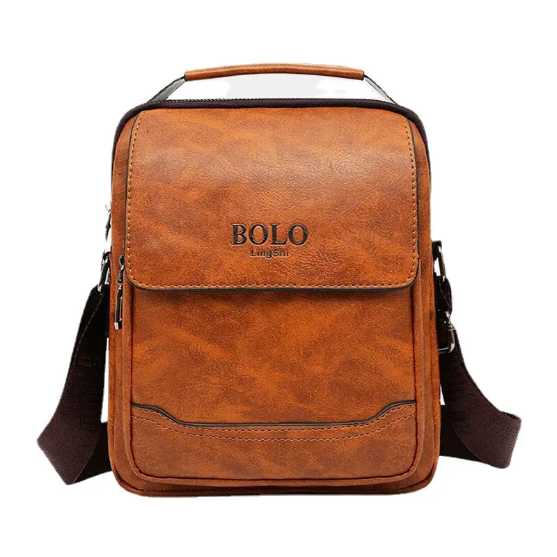 Men PU Leather Multi-pocket Anti-theft Retro Crossbody Bags Shoulder Bag Handbag Messenger Bag Briefcase