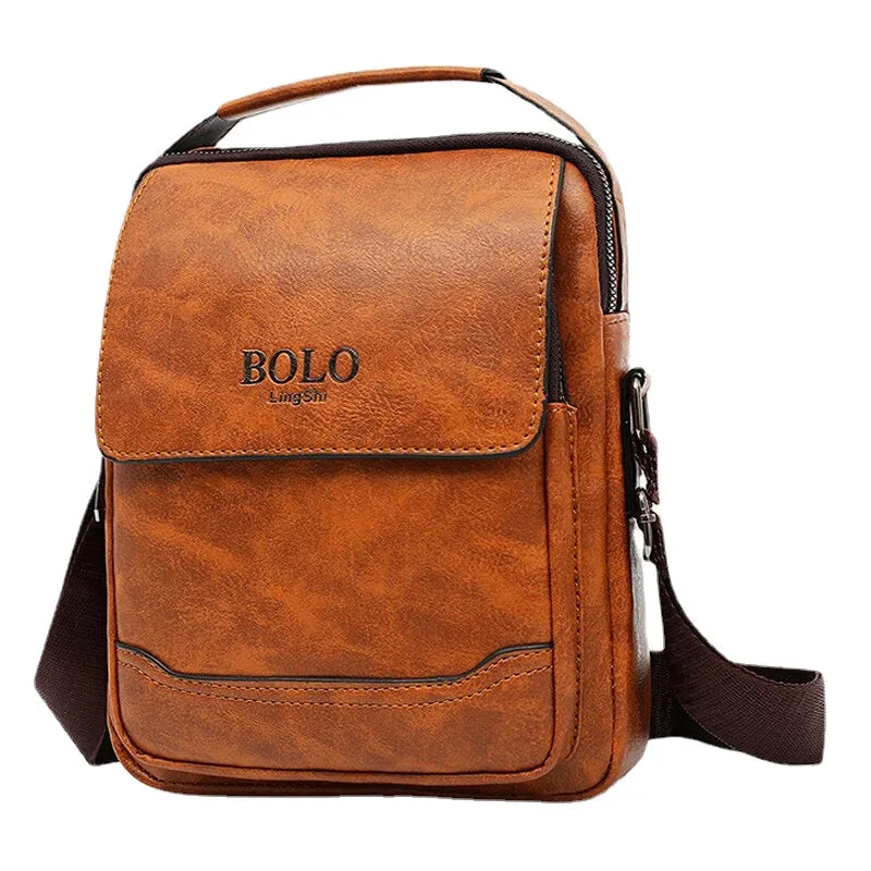 Men PU Leather Multi-pocket Anti-theft Retro Crossbody Bags Shoulder Bag Handbag Messenger Bag Briefcase