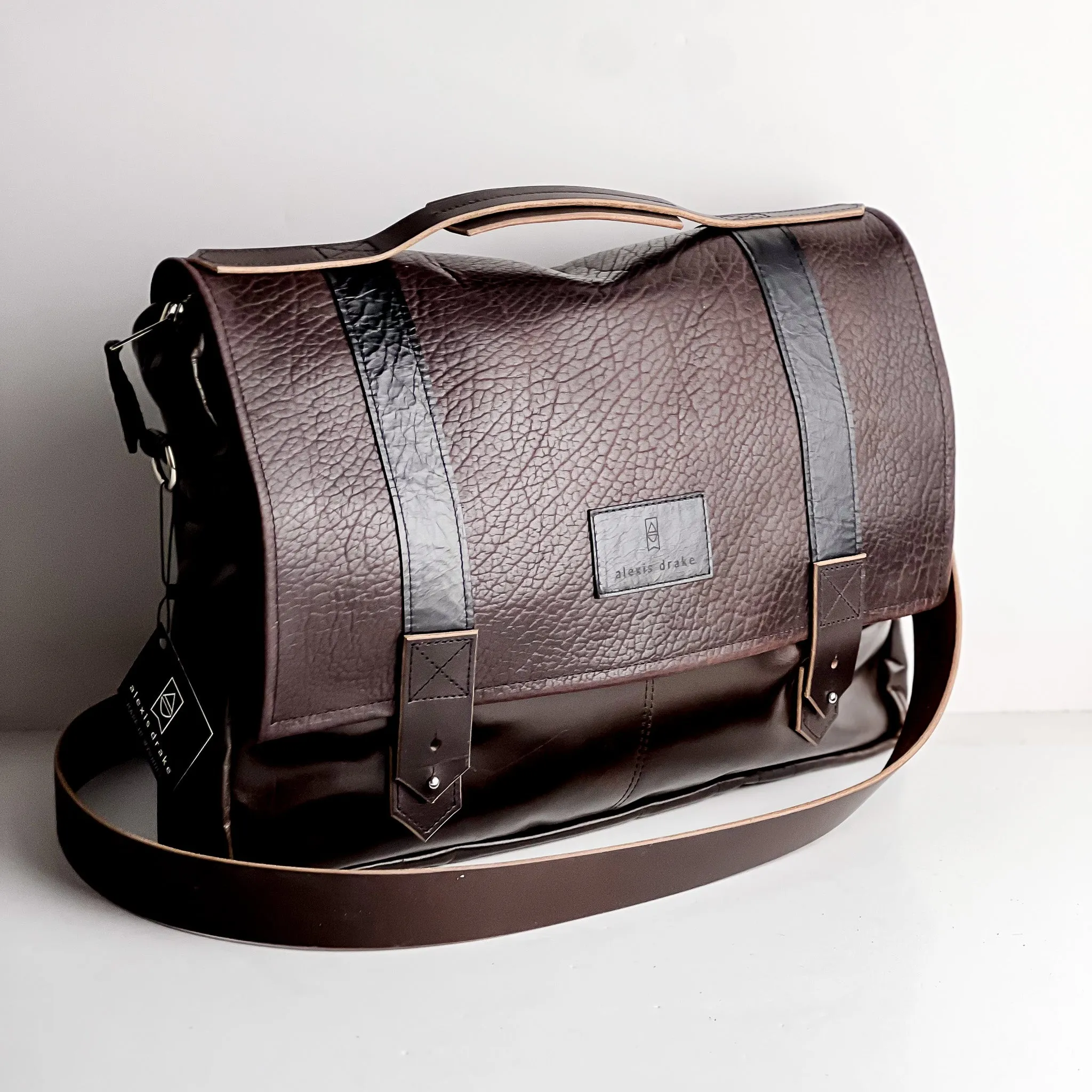 Men's Collection | Tyler Brief Messenger Bag | Brown   Black