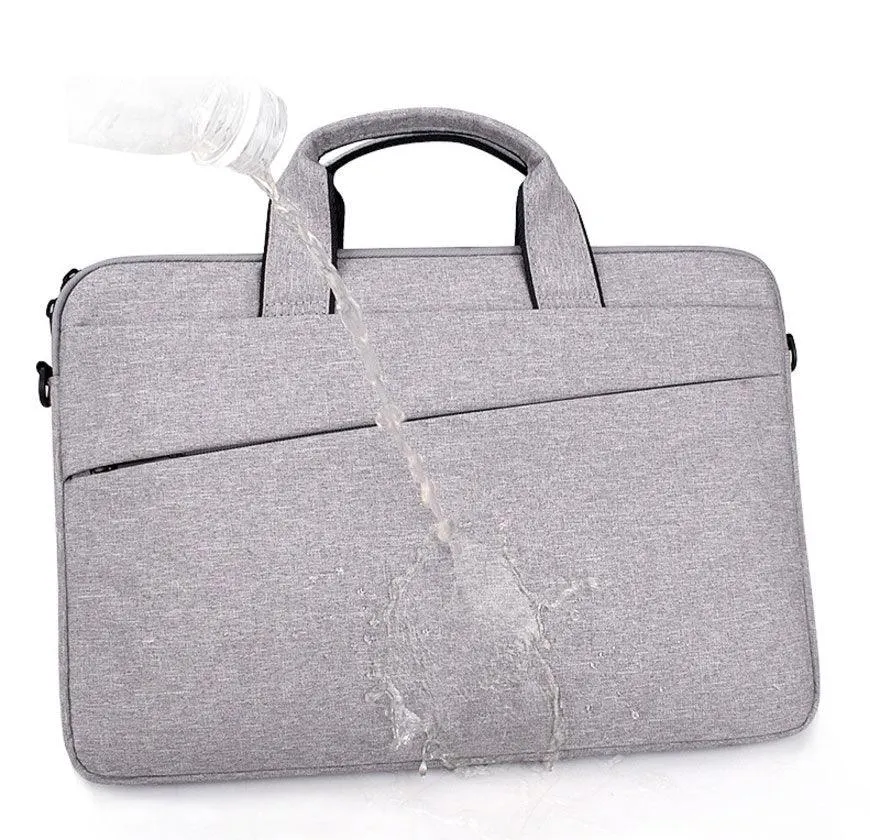 Men's Slant Zipper Briefcase Designed Ultra Light Laptop Bag-Ash