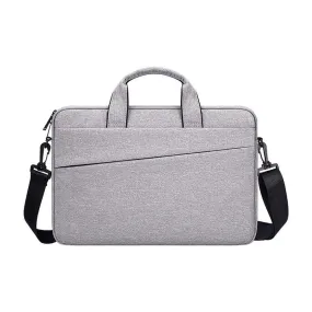 Men's Slant Zipper Briefcase Designed Ultra Light Laptop Bag-Ash