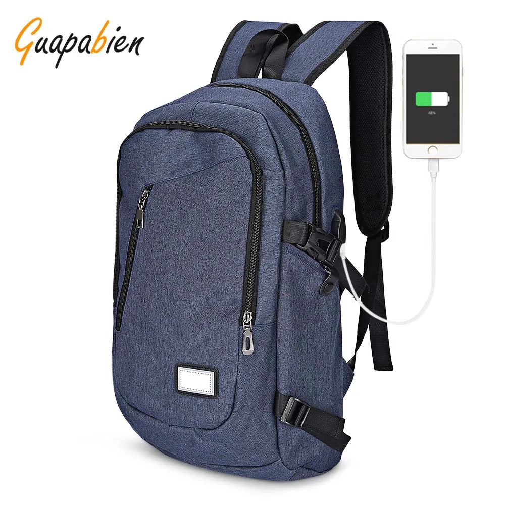 Men's Travel Backpack with External USB Charge Port