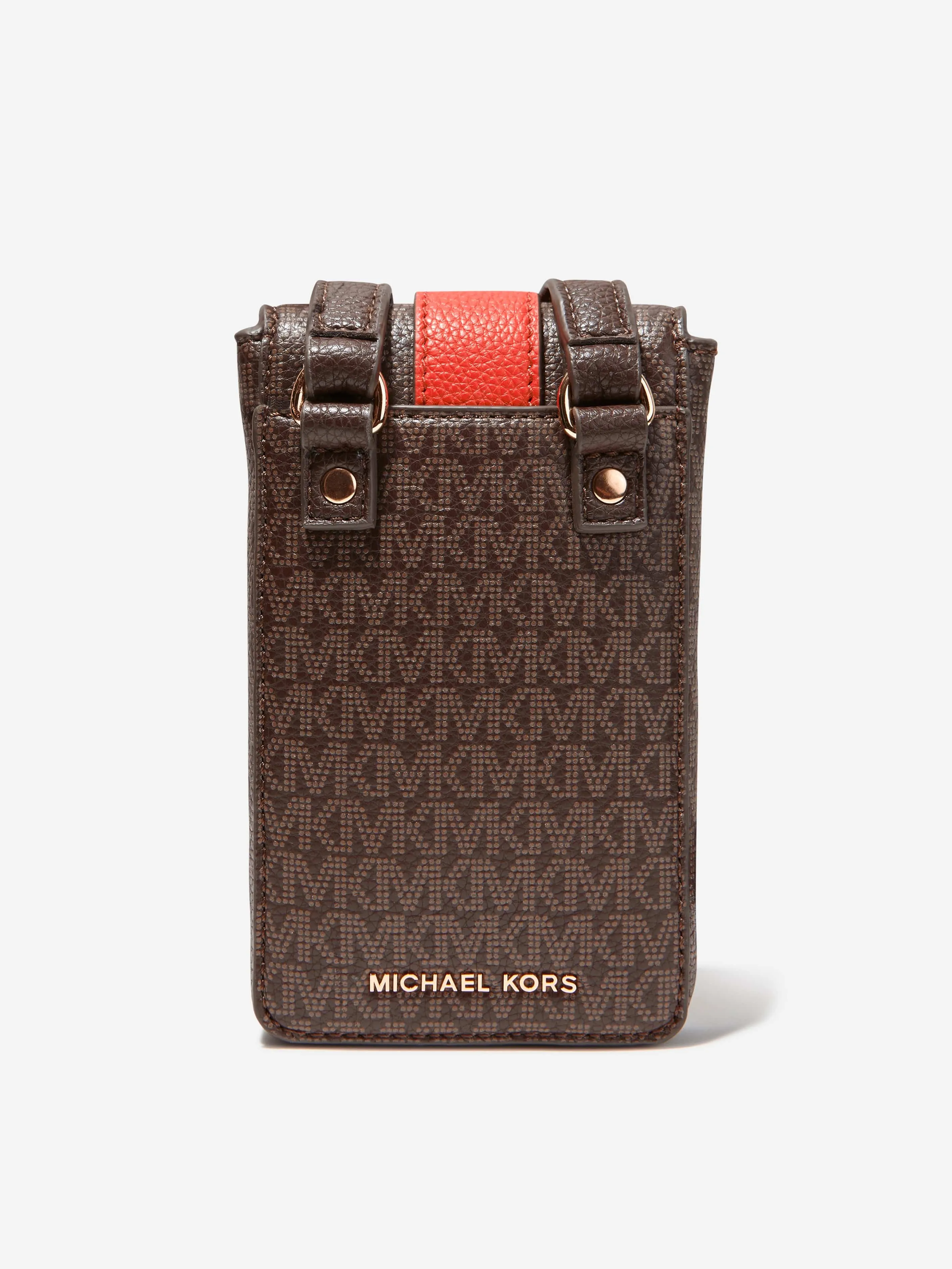 Michael Kors Girls Logo Phone Bag in Brown