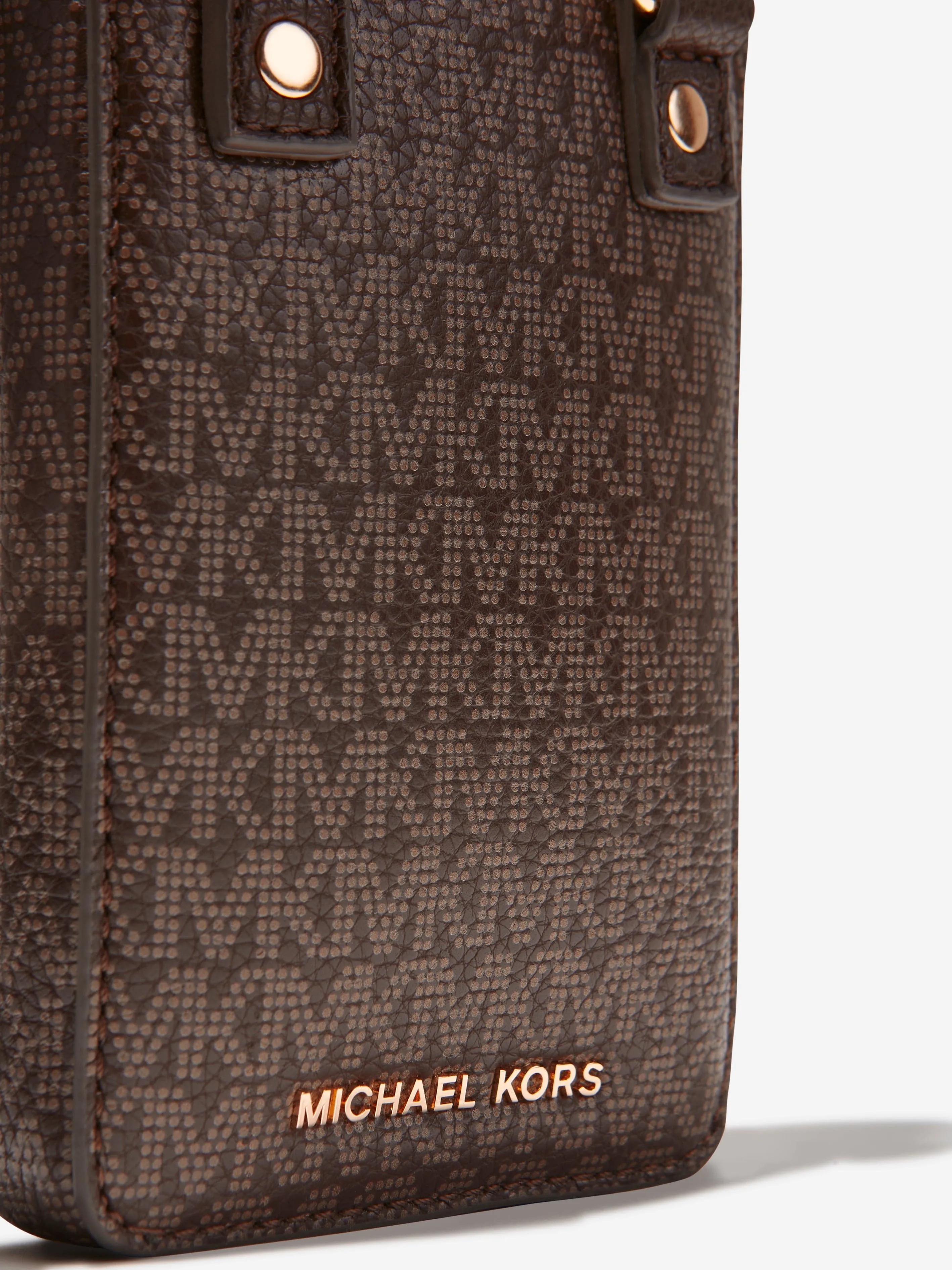 Michael Kors Girls Logo Phone Bag in Brown