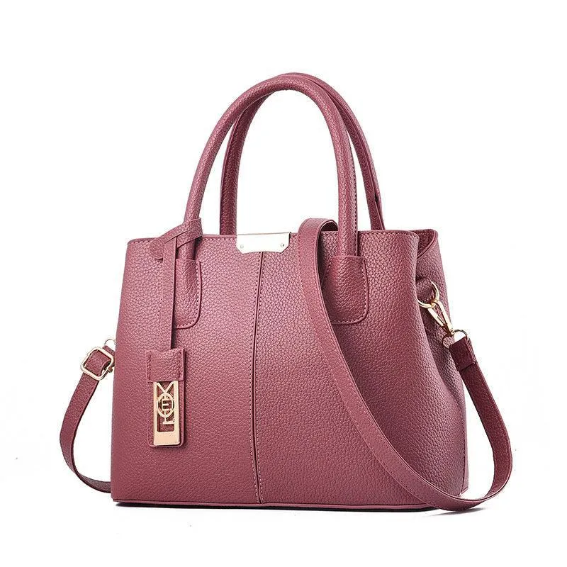 Middle-Aged Pure Color Fashion Messenger Bag