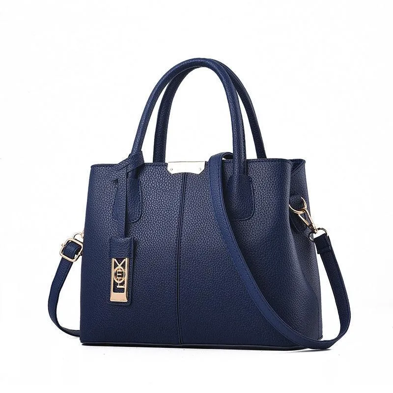 Middle-Aged Pure Color Fashion Messenger Bag