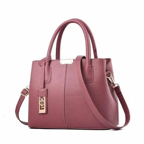 Middle-Aged Pure Color Fashion Messenger Bag