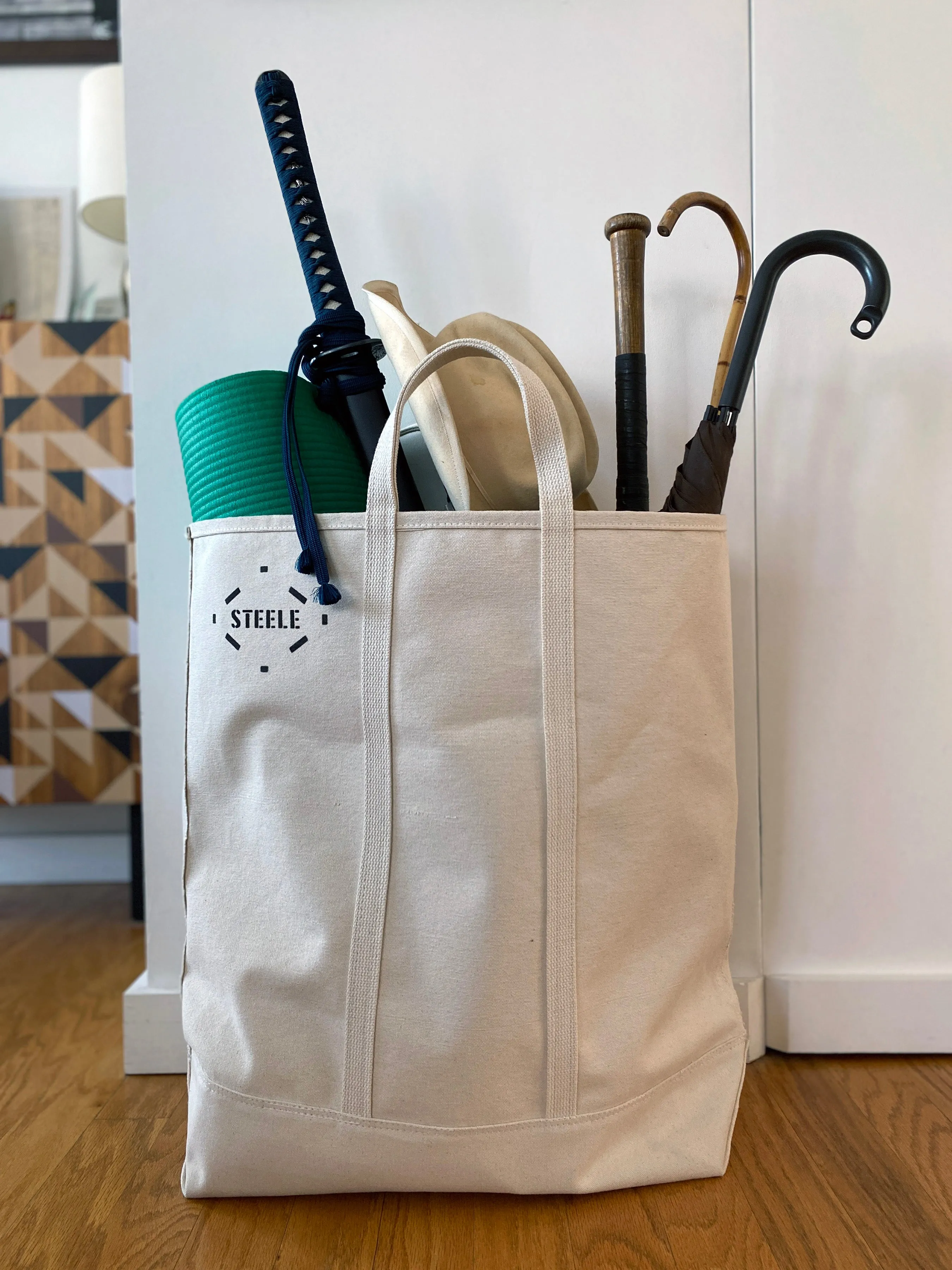 Natural Canvas Tote Bag - Tall