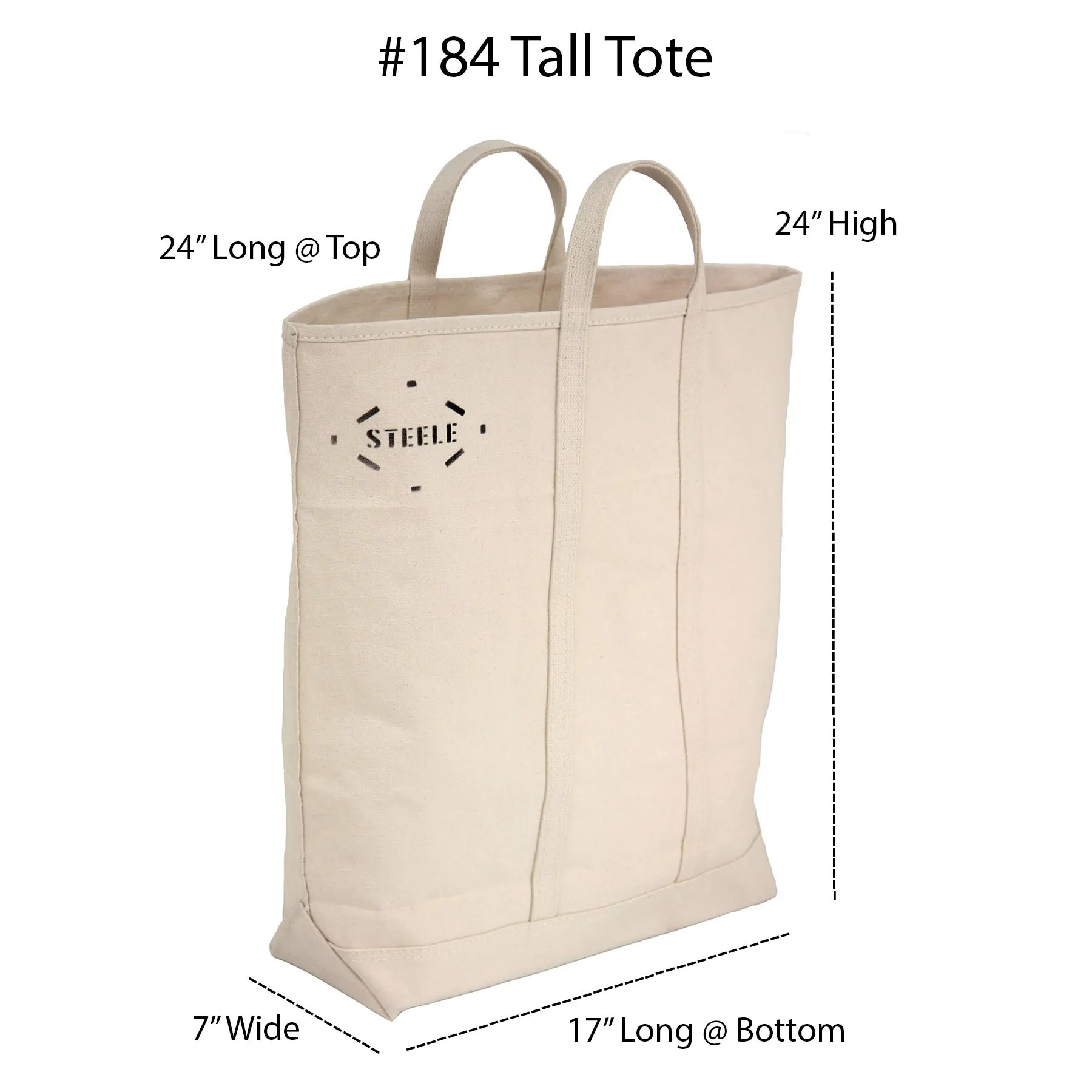 Natural Canvas Tote Bag - Tall