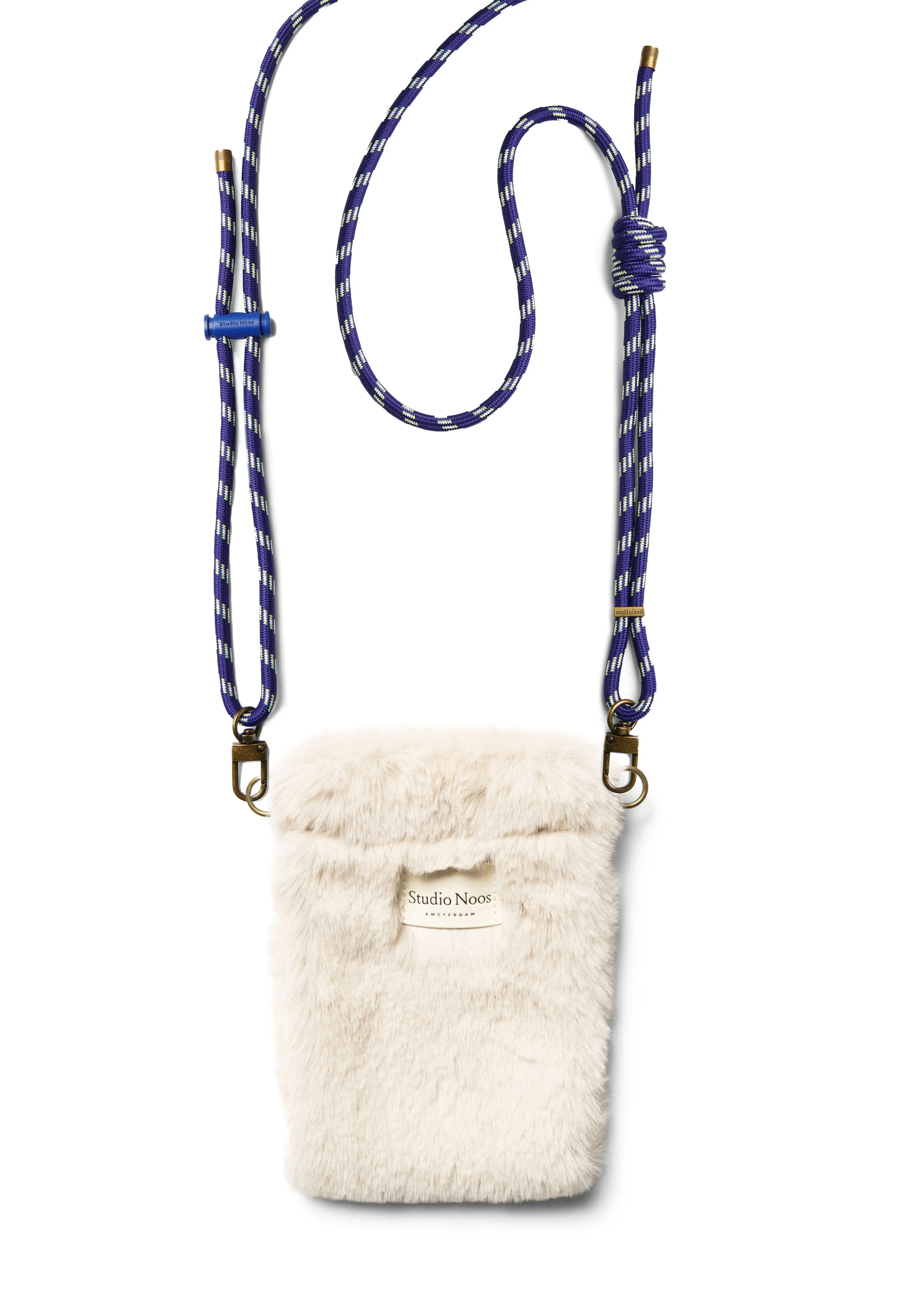 Neutral Faux Fur Phone Bag