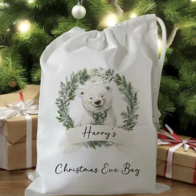 Peronalised Christmas Eve Treat Bag - Polar Bear