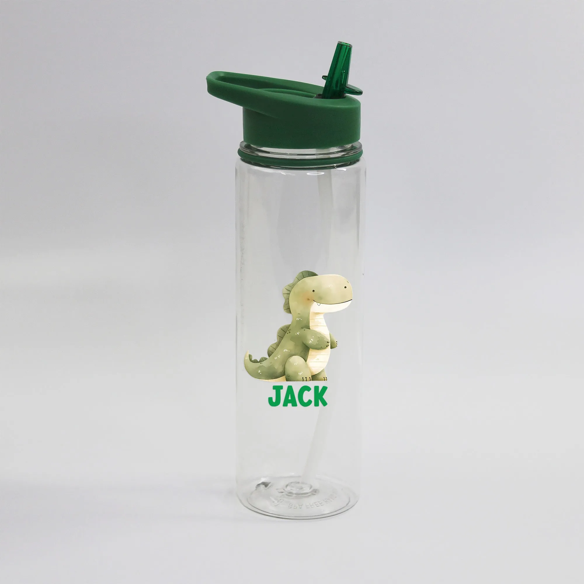 Personalised Children's Dinosaur Flip Straw Water Bottle, 725ml