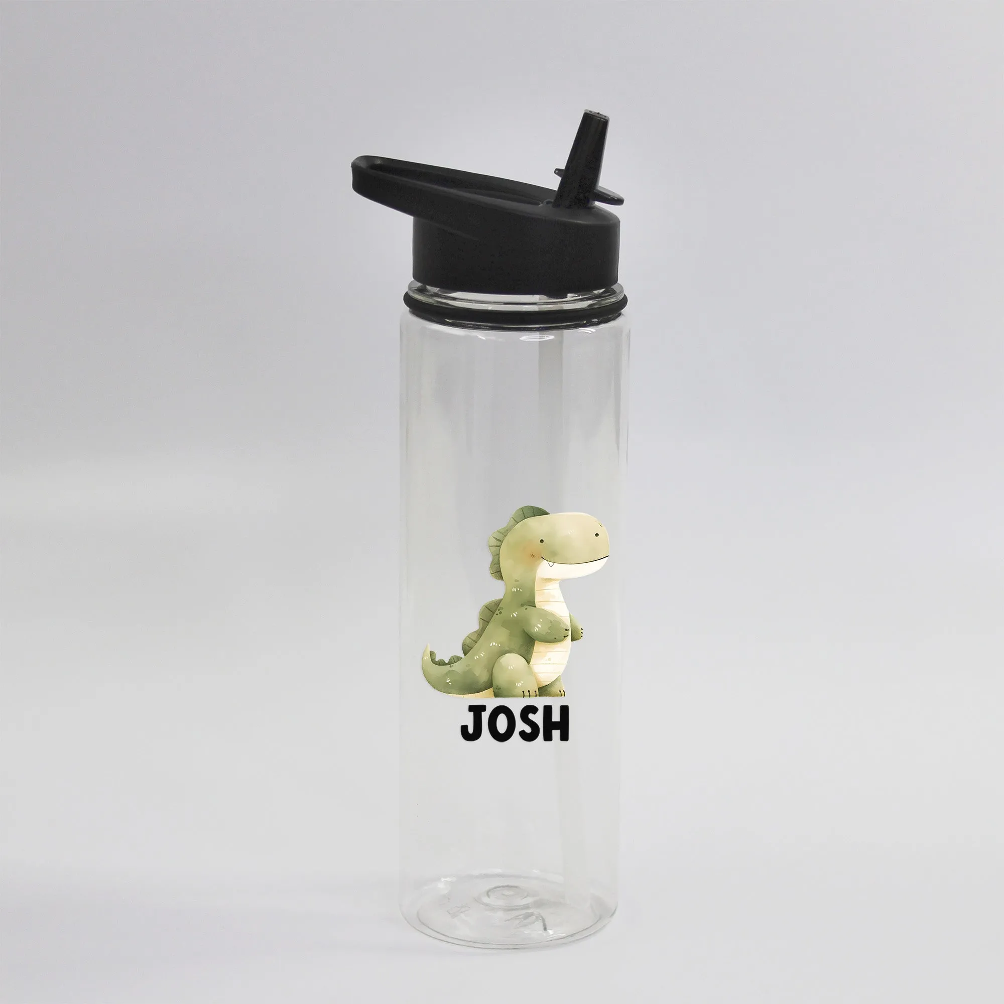 Personalised Children's Dinosaur Flip Straw Water Bottle, 725ml