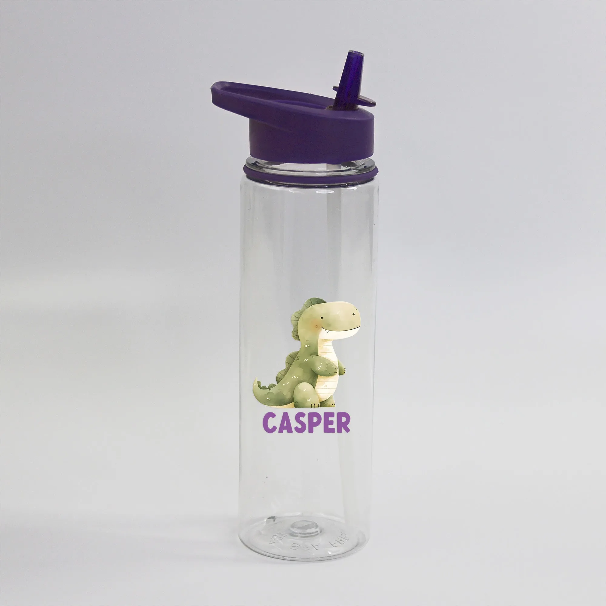 Personalised Children's Dinosaur Flip Straw Water Bottle, 725ml