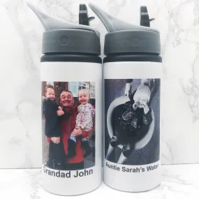 Personalised Photo Aluminium Straw Water Bottle 650ml