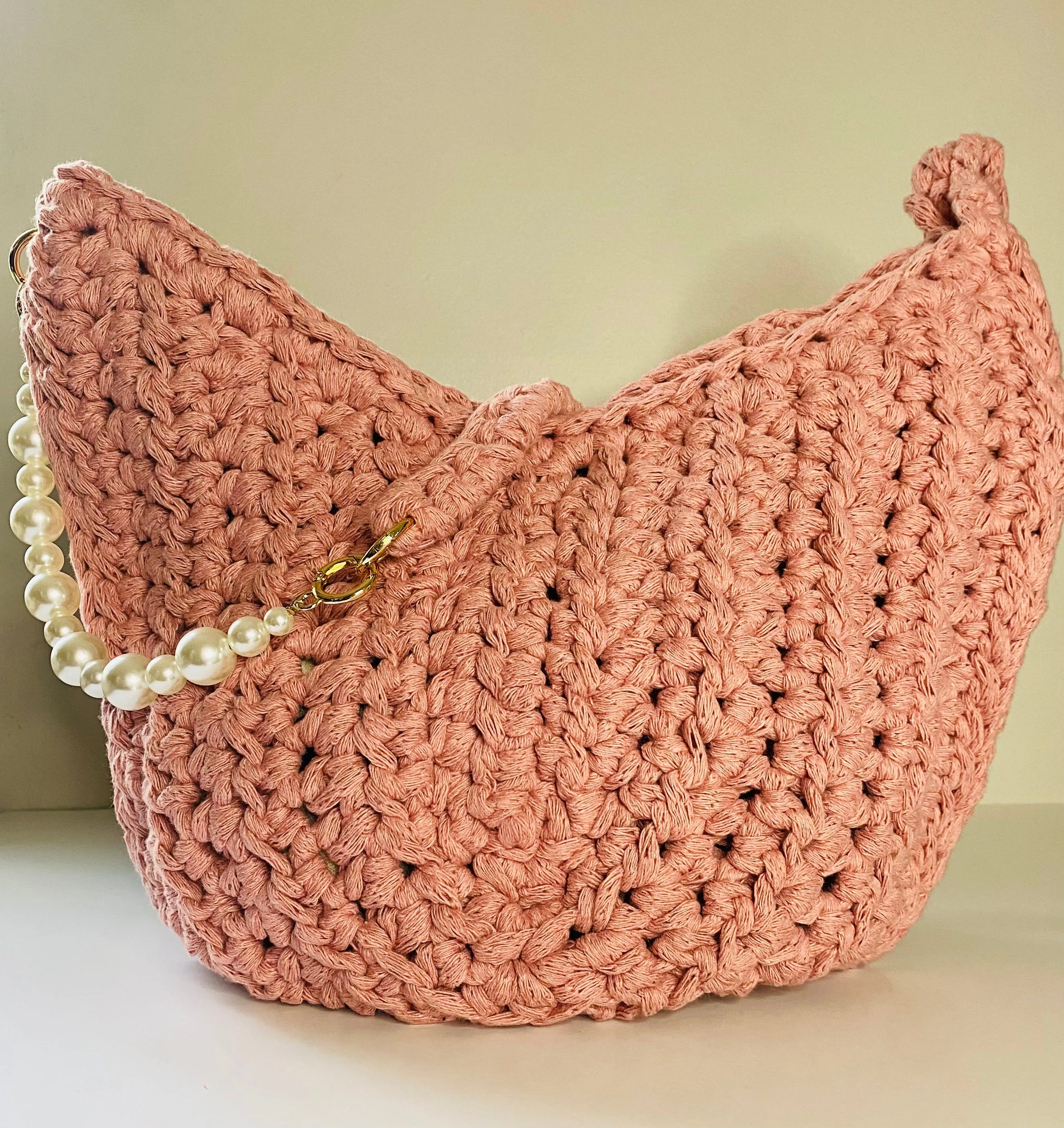 Pink Hobo style market bag, Kreations by V Luxury Handbag