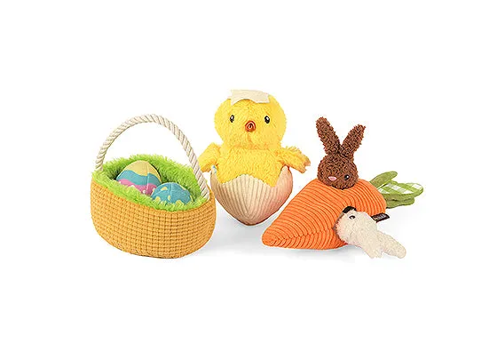 P.L.A.Y. Hippity Hoppity Squeaky Plush Dog toys, Bundle