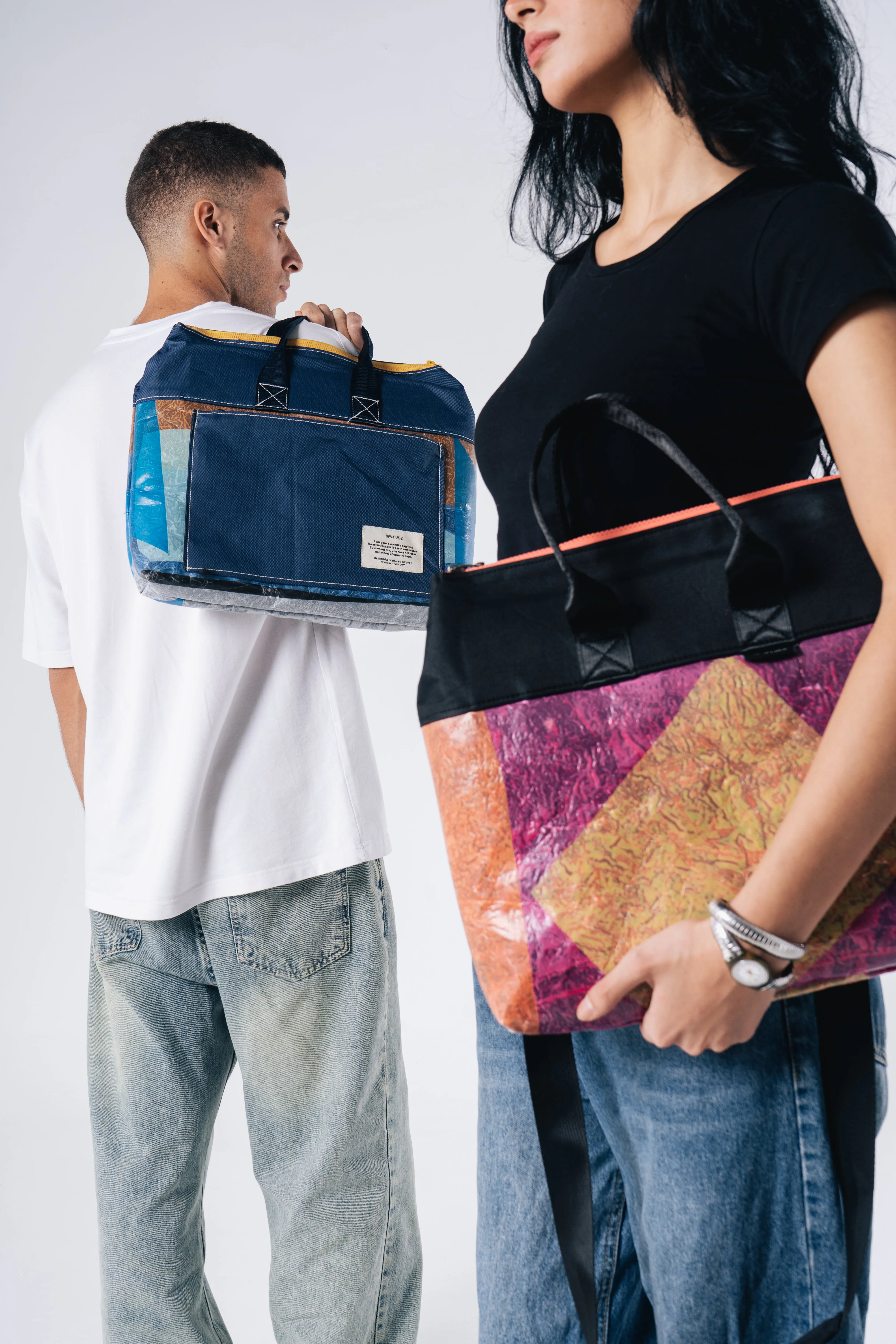 Practical Plastic Laptop Bag in Pink Blocks