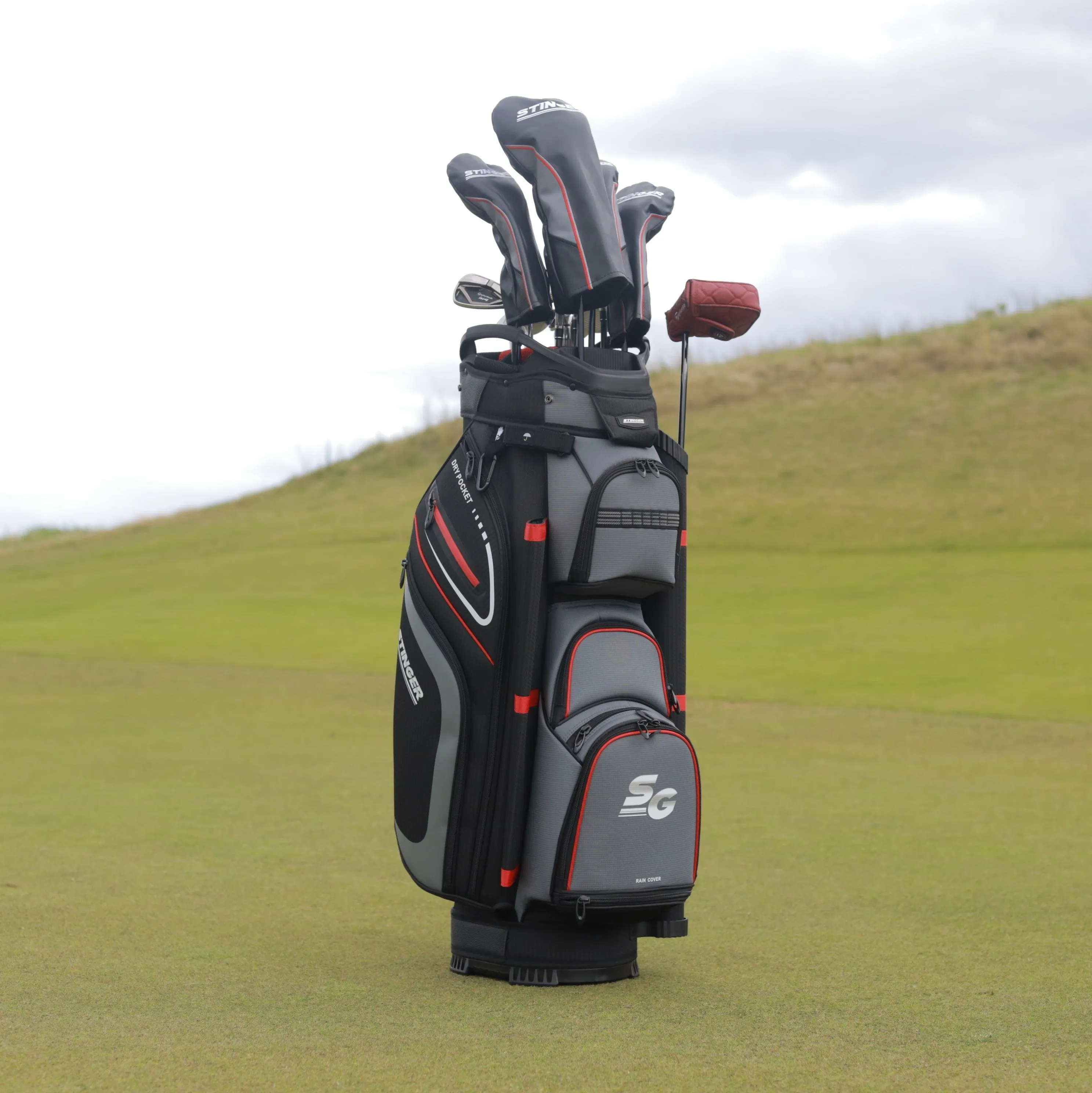 Premium Cart Bag - Red / Charcoal