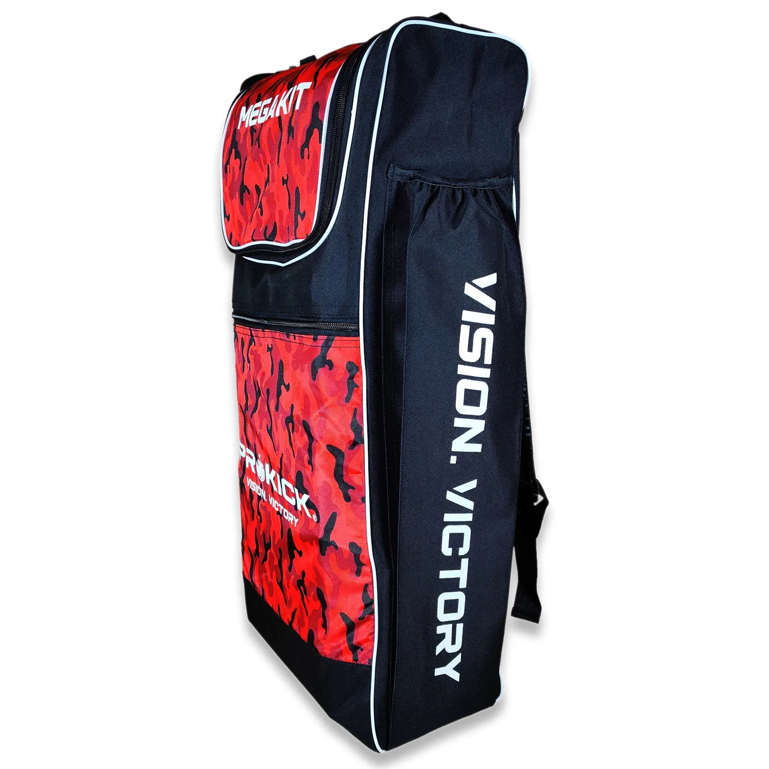 Prokick Megakit Duffle Backpack Cricket Kitbag, Black/Red Camouflage