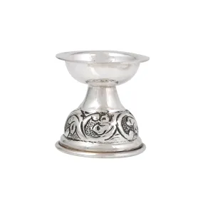 Pure silver hand carved diya/deepak/deepam 92.5% silver BIS hallmarked and certified Deepak