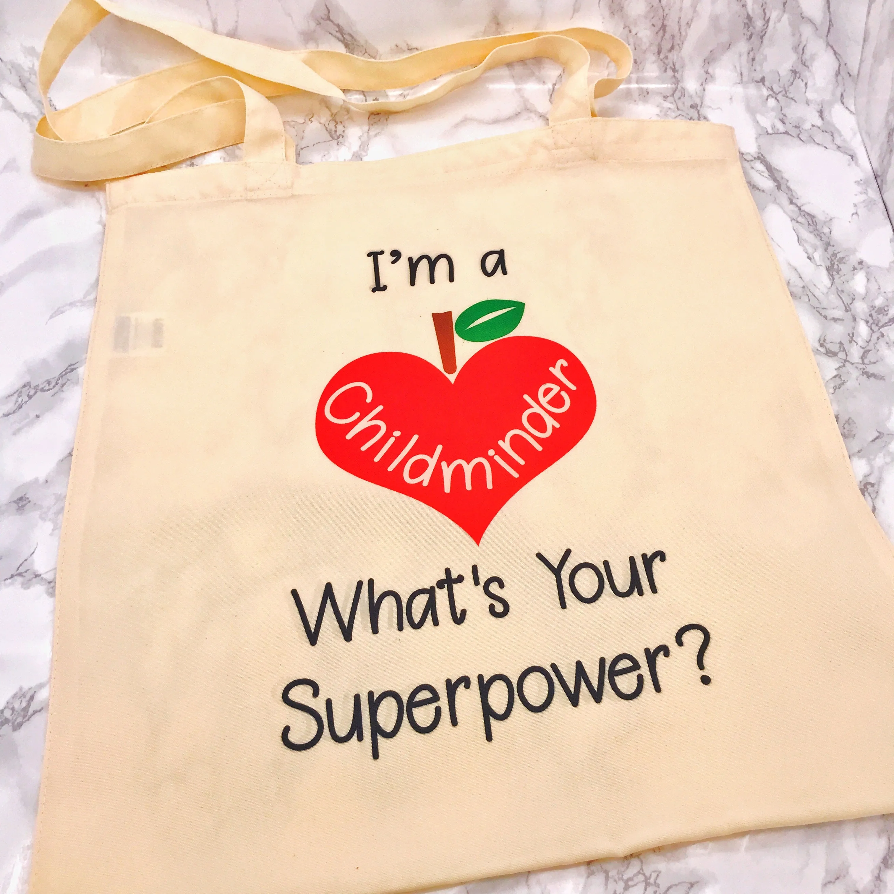 "I'm a Childminder what's your superpower?" Childminder Gift Tote Bag