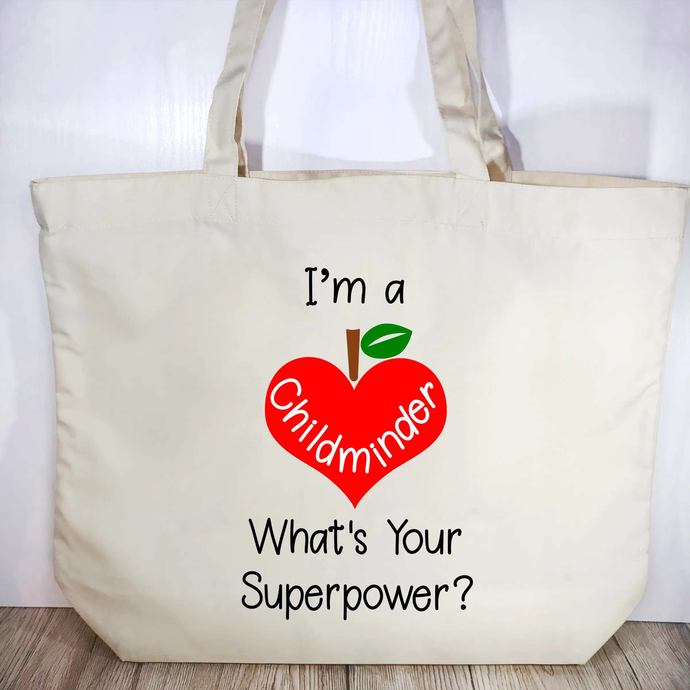 "I'm a Childminder what's your superpower?" Childminder Gift Tote Bag