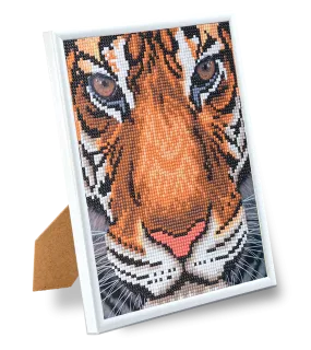 "Tiger Face" Crystal Art Picture Frame 21x25cm