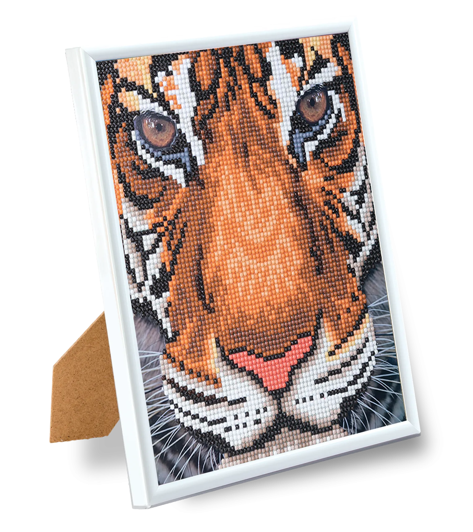 "Tiger Face" Crystal Art Picture Frame 21x25cm