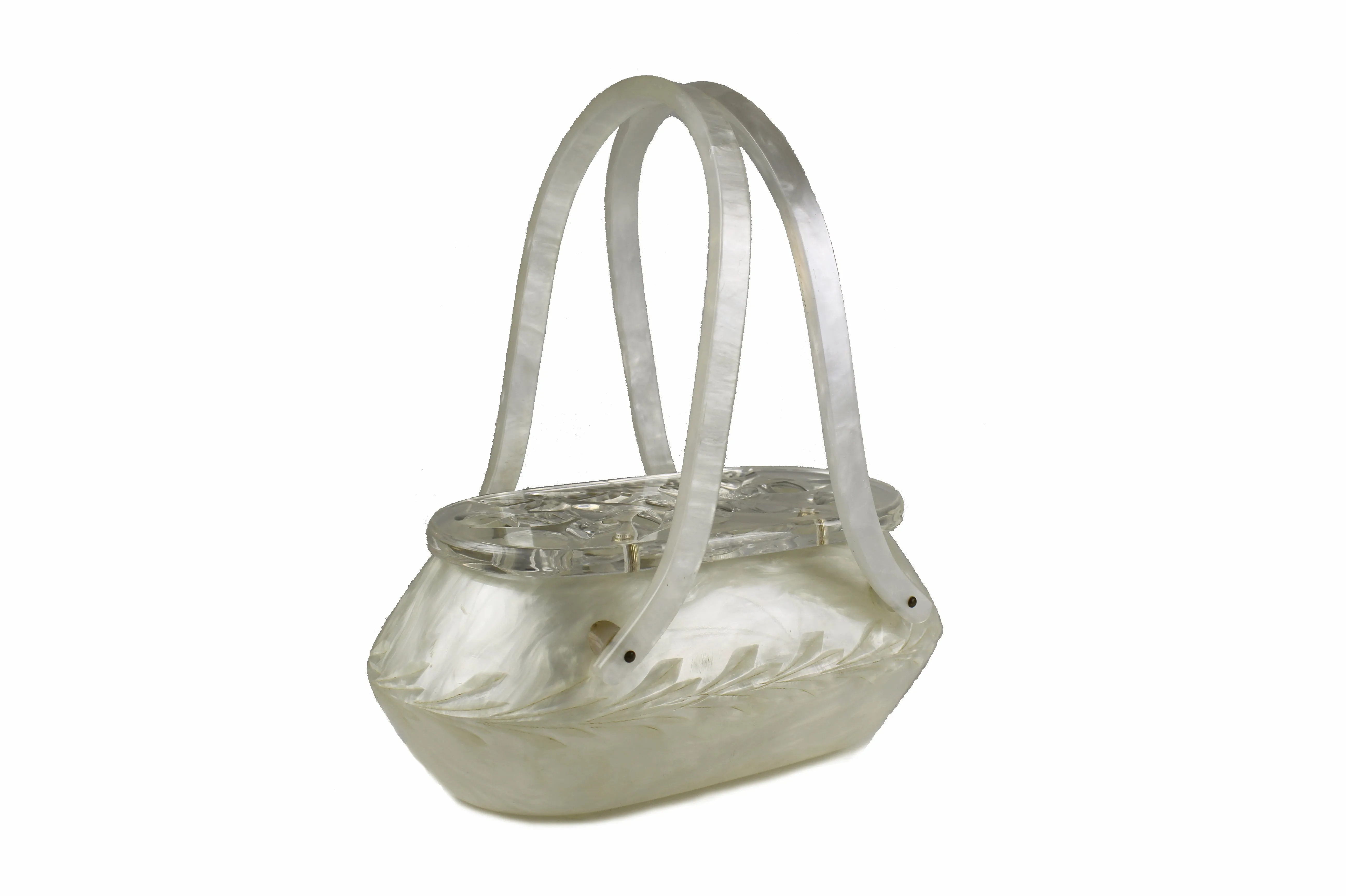 RIALTO marble white lucite handbag