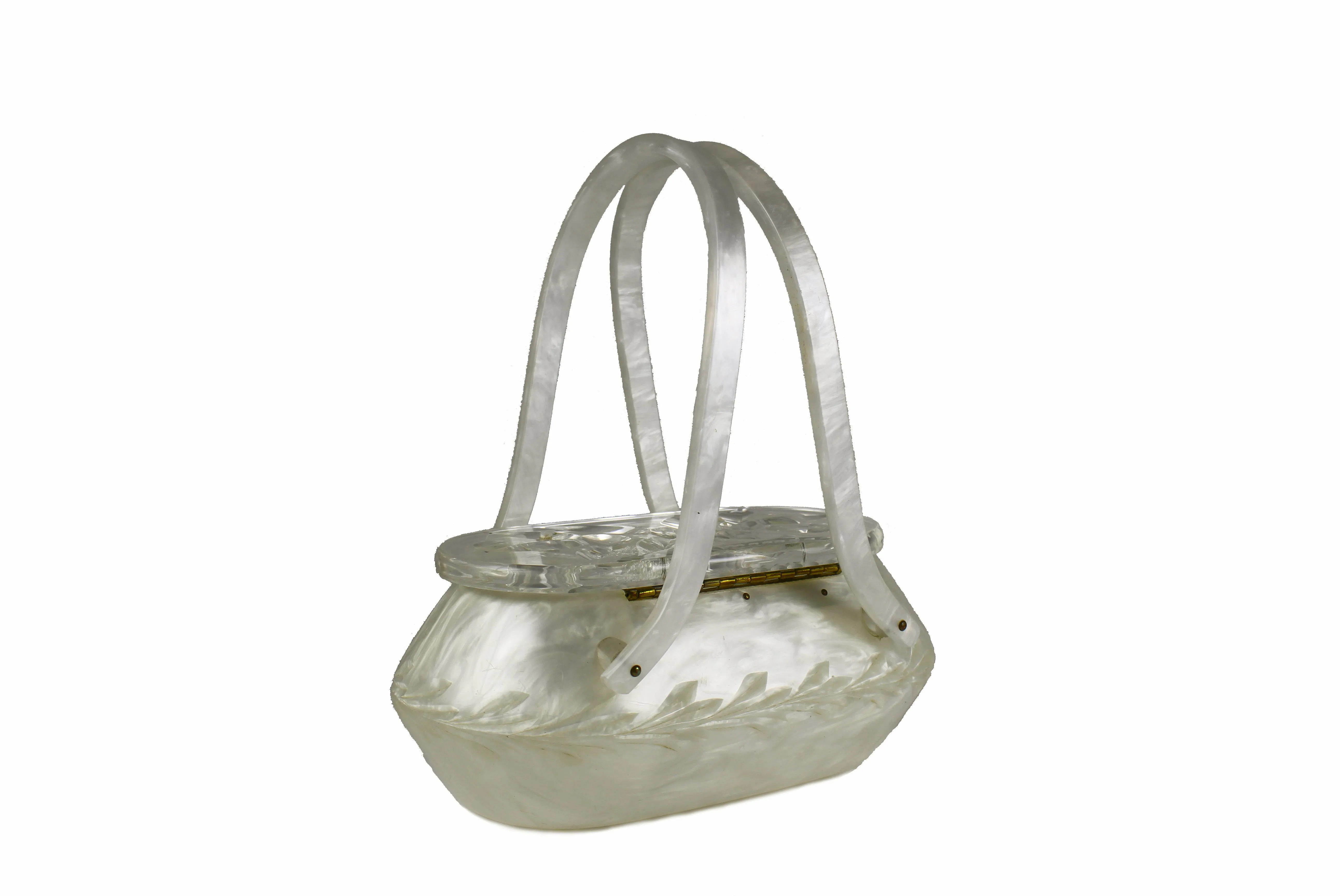 RIALTO marble white lucite handbag