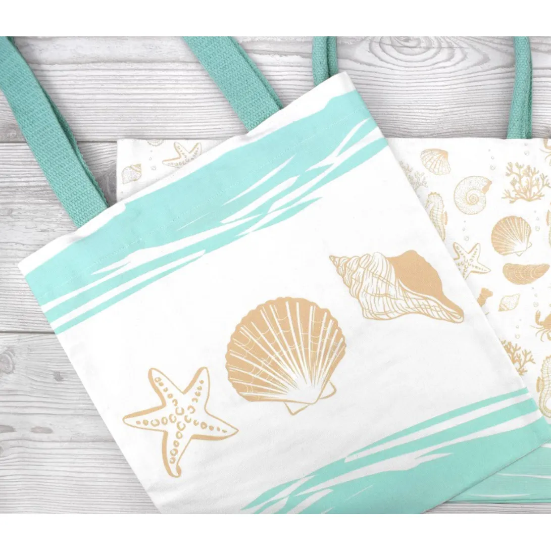 Seashells Market Canvas Tote Bag