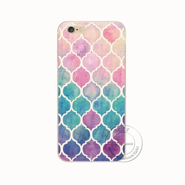 Shell For Apple iPhone 5 5S SE 5C 6 6S 7 Plus 6SPlus Back Case Cover Printing Mandala Flower Datura Floral Cell Phone Cases