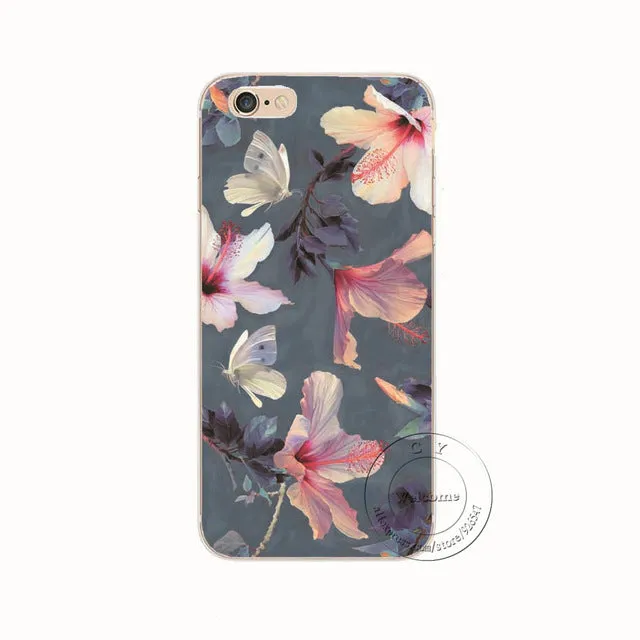 Shell For Apple iPhone 5 5S SE 5C 6 6S 7 Plus 6SPlus Back Case Cover Printing Mandala Flower Datura Floral Cell Phone Cases